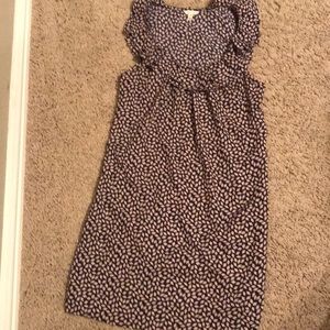 Navy & light pink/nude dress w/ ruffled collar